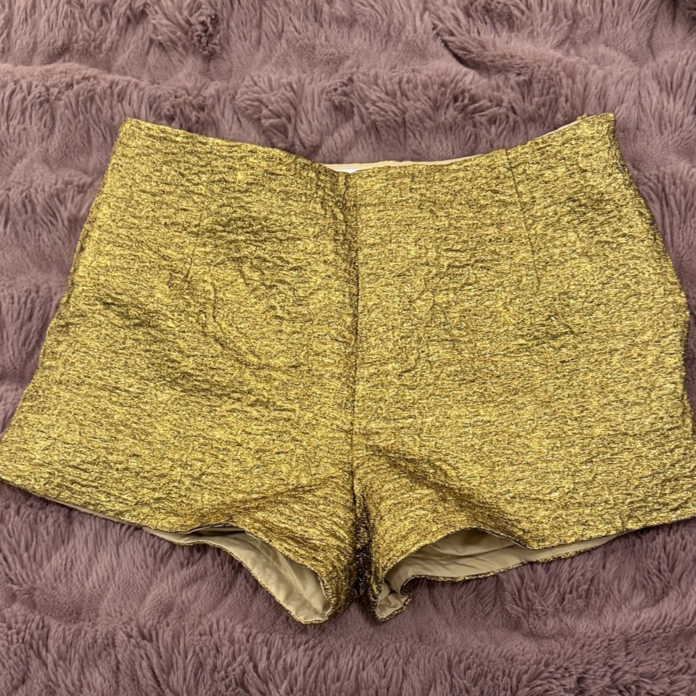 H&M Gold High Waist Women's Shorts